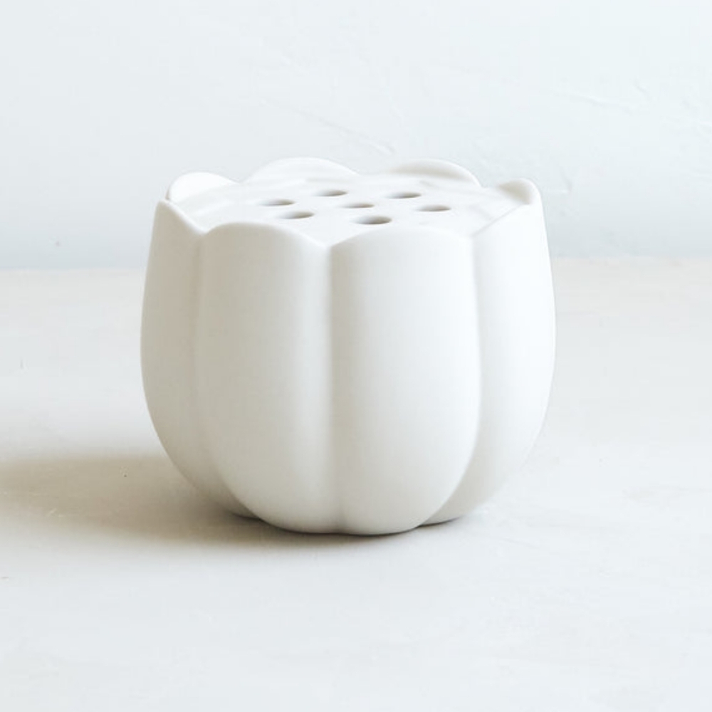 White Ceramic Flower Frog Vase Insert - Home Accents